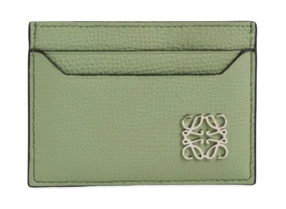 LOEWE Anagram Plain Card Holder Pebble Grain Calf "Rosemary"