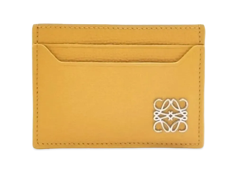 LOEWE Anagram Plain Card Holder Pebble Grain Calf "Sunflower"