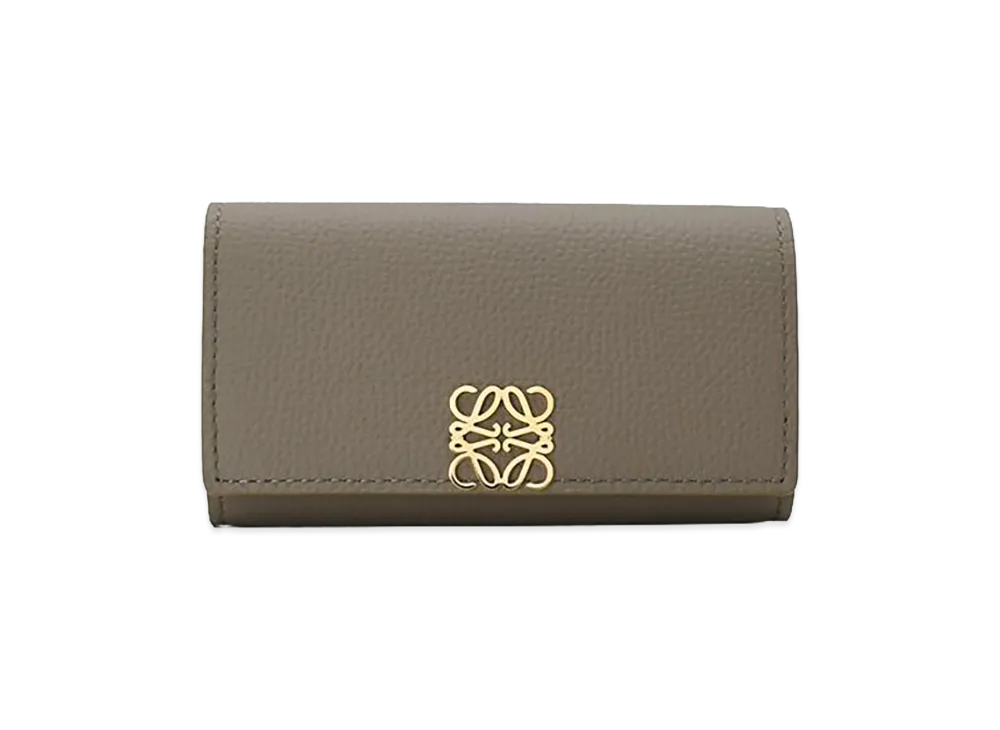 LOEWE Women's Anagram Key Case "Taupe"