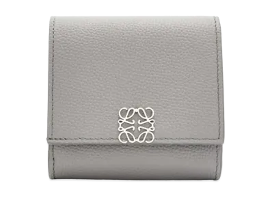 LOEWE Anagram Compact Flap Wallet Peble Grain Calf "Pearl Gray"