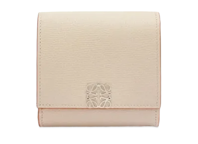 LOEWE Anagram Compact Flap Wallet Peble Grain Calf "Light Ghost"