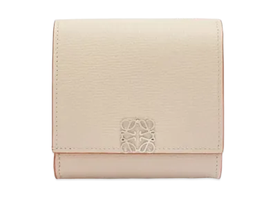 LOEWE Anagram Compact Flap Wallet Peble Grain Calf "Light Ghost"