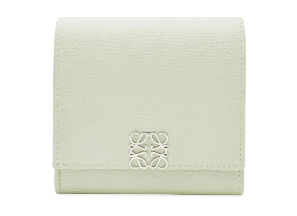 LOEWE Anagram Compact Flap Wallet Peble Grain Calf "Spring Jade"
