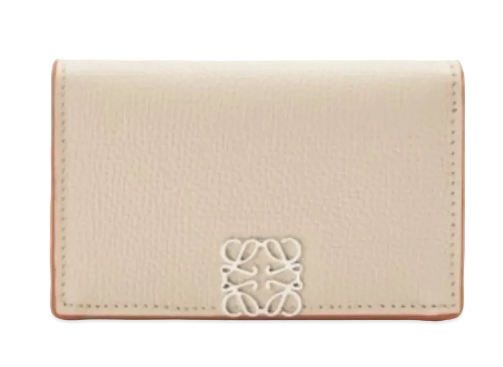 LOEWE Anagram Business Card Holder Pebble Grain Calf "Light Ghost"