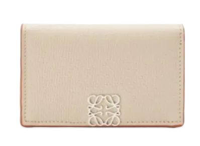 LOEWE Anagram Business Card Holder Pebble Grain Calf "Light Ghost"