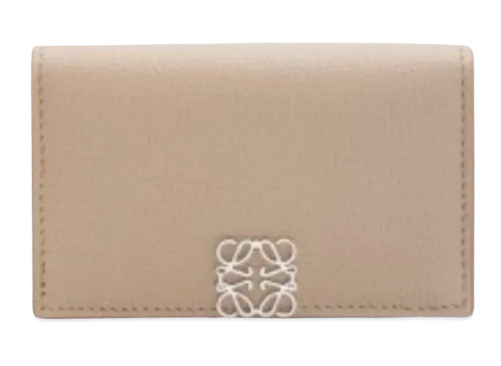 LOEWE Anagram Business Card Holder Pebble Grain Calf "Sand"