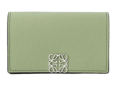 LOEWE Anagram Business Card Holder Pebble Grain Calf "Rosemary"