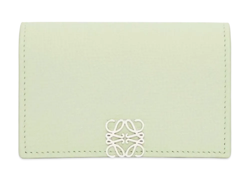 LOEWE Anagram Business Card Holder Pebble Grain Calf "Spring Jade"