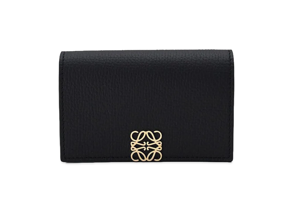 LOEWE Women's Anagram Business Card Holder "Black/Gold"