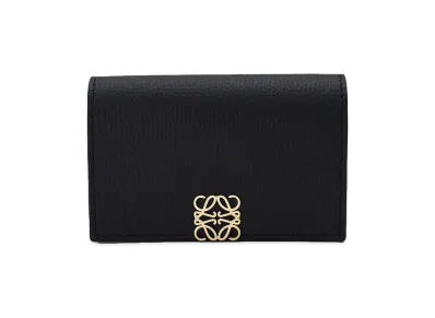 LOEWE Women's Anagram Business Card Holder "Black/Gold"