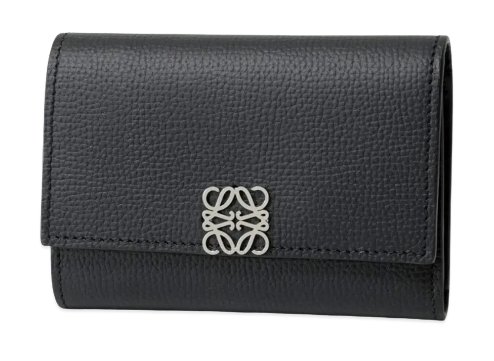LOEWE Anagram Vertical Wallet Small Pebble Grain Calf "Black"