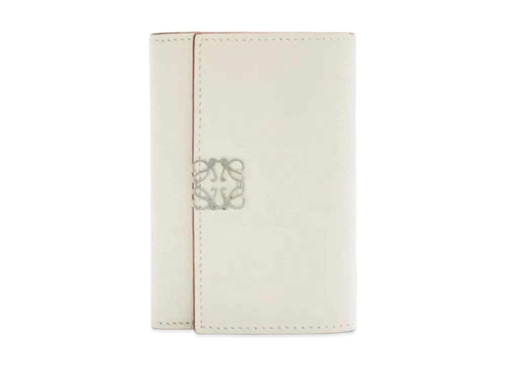 LOEWE Anagram Vertical Wallet Small Pebble Grain Calf "Light Ghost"