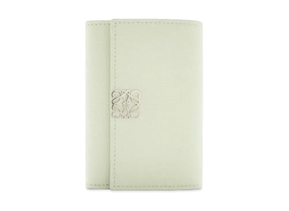 LOEWE Anagram Vertical Wallet Small Pebble Grain Calf "Spring Jade"