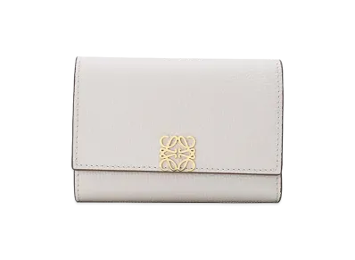 LOEWE Women's Anagram Vertical Wallet Small "Light Grey"