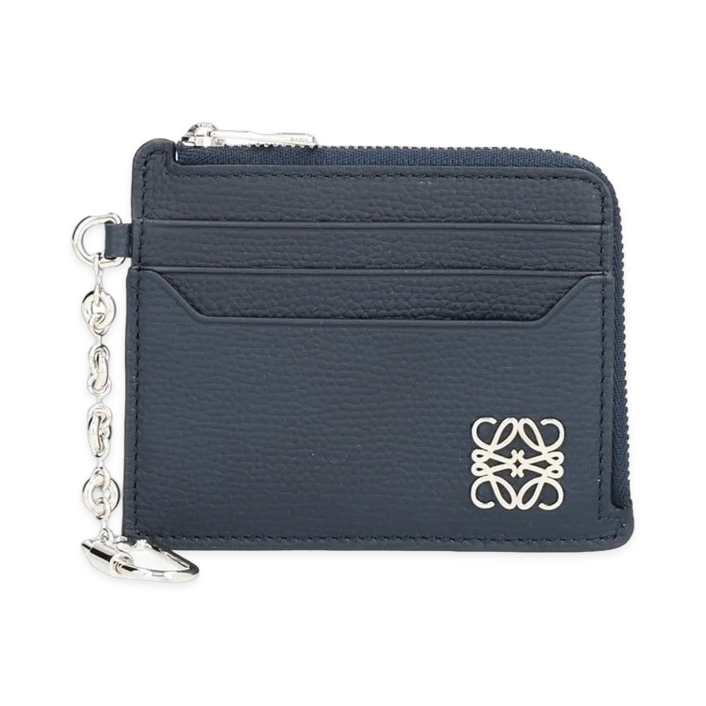 LOEWE Women's Anagram Square Card Holder "Blue"