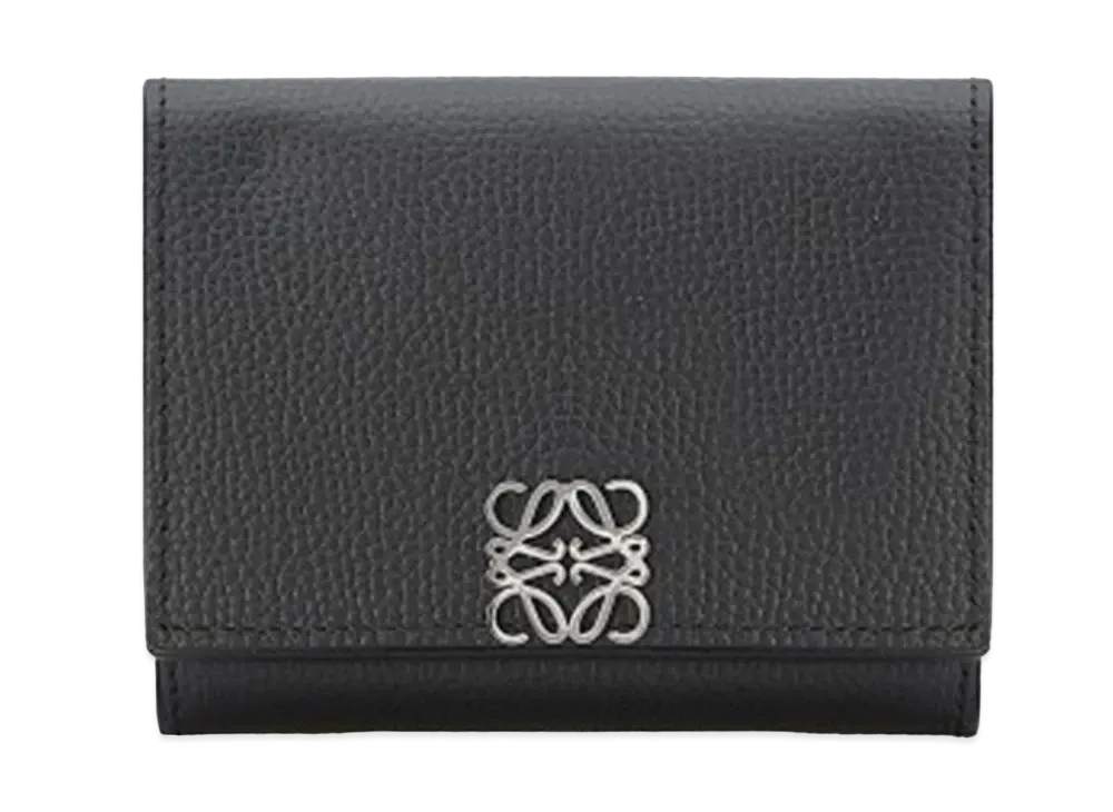 LOEWE Anagram Trifold Wallet Pebble Grain Calf "Black"