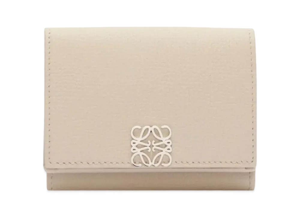 LOEWE Anagram Trifold Wallet Pebble Grain Calf "Light Ghost"