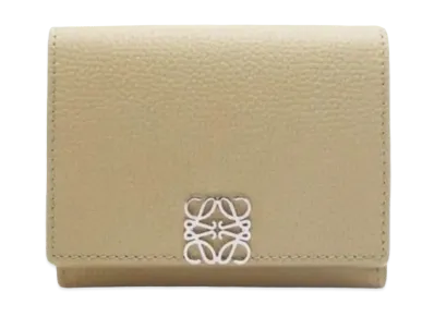 LOEWE Anagram Trifold Wallet Pebble Grain Calf "Sand"