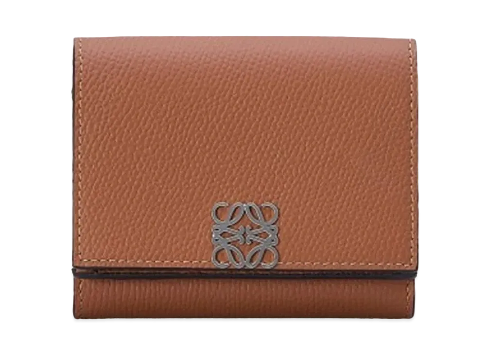 LOEWE Anagram Trifold Wallet Pebble Grain Calf "Tan"