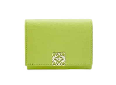 LOEWE Anagram Trifold Wallet Pebble Grain Calf "Green Leaf"