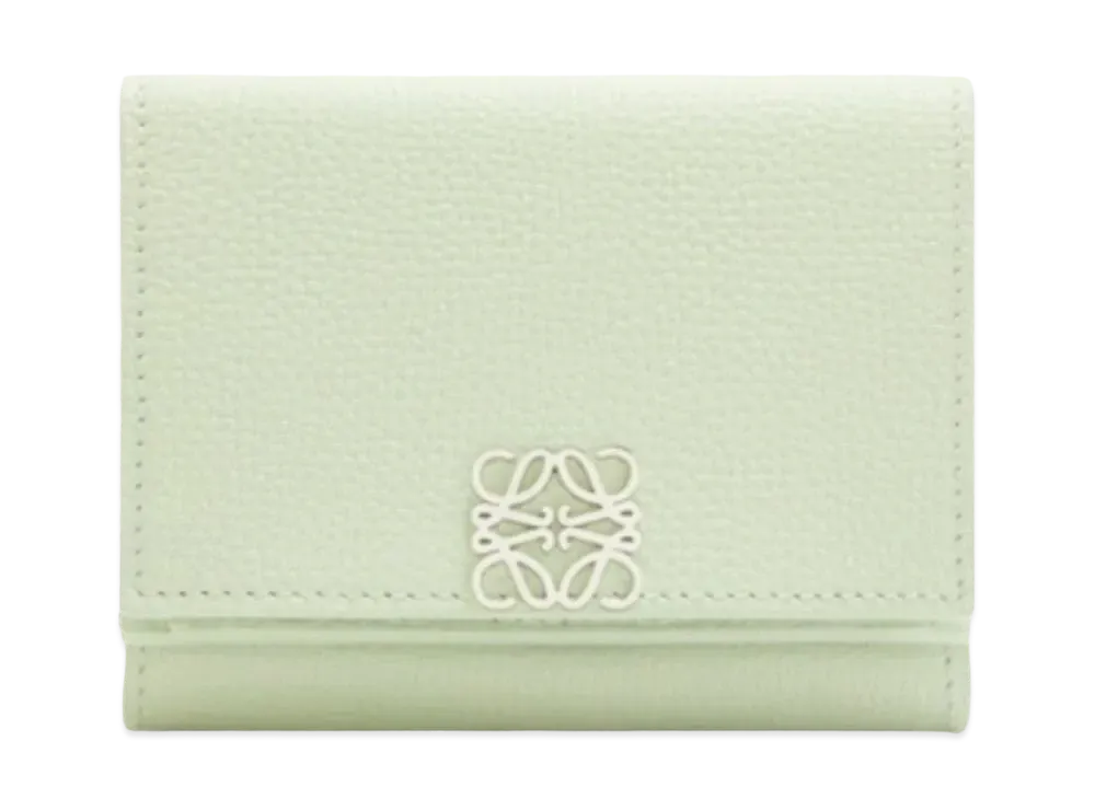 LOEWE Anagram Trifold Wallet Pebble Grain Calf "Spring Jade"