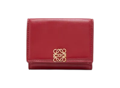 LOEWE Puffer Anagram Trifold Wallet "Burnt Red"