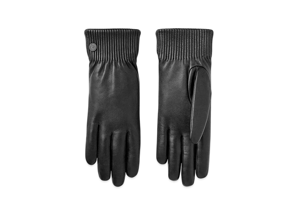 CANADA GOOSE Leather Glove Ribbed Luxe "Black"