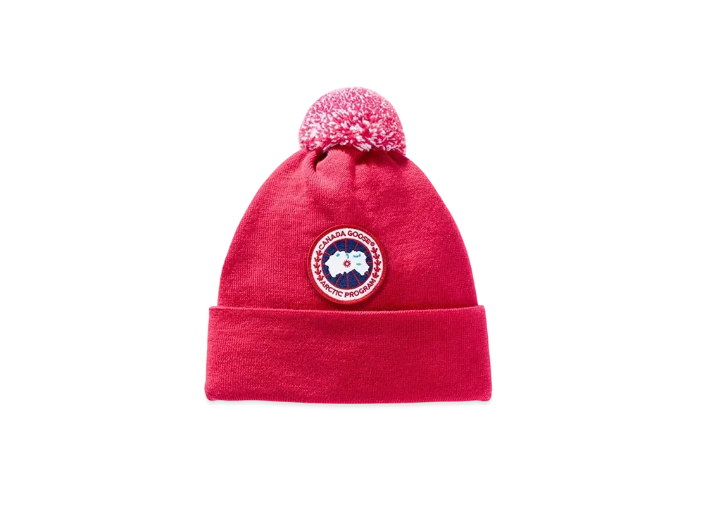 CANADA GOOSE Kids Merino Pom Toque "Red"