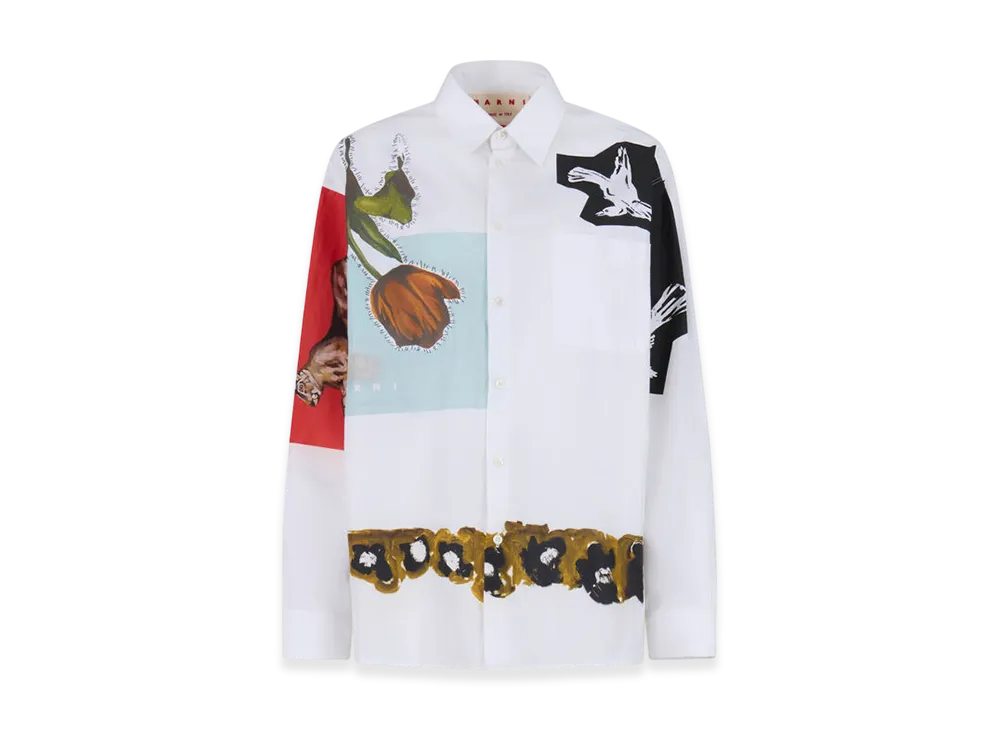 MARNI x Olaolu Slawn x Soldier Boyfriend Poplin Shirt "Ivory"