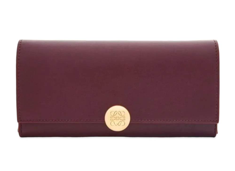 LOEWE Puble Continental Wallet Shinina Pakaf "Burgundy"