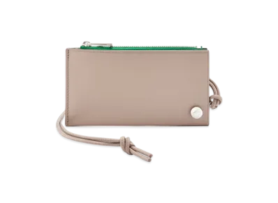LOEWE Pebble Slider Coin Card Holder "Sand/Tropical Green"