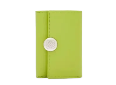 LOEWE Puble Birthical Wallet Small Shinina Pakaf "Green Leaf"