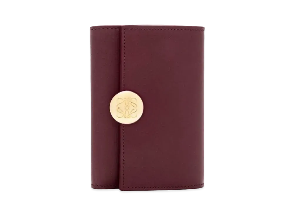 LOEWE Puble Birthical Wallet Small Shinina Pakaf "Burgundy"