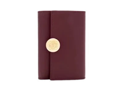 LOEWE Puble Birthical Wallet Small Shinina Pakaf "Burgundy"