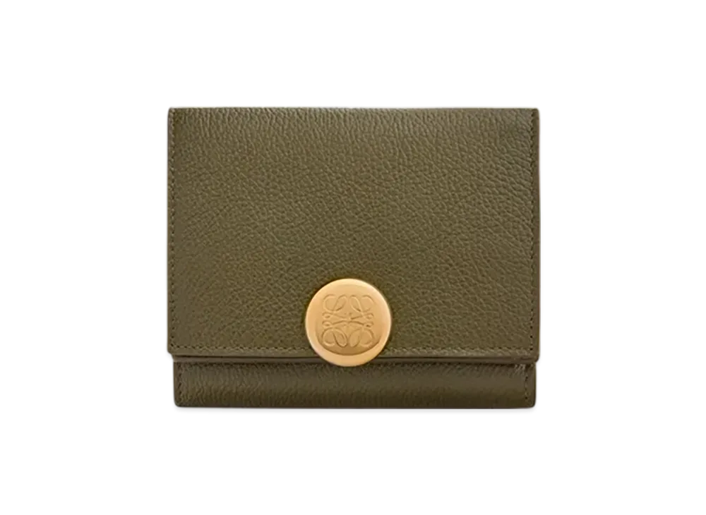 LOEWE Pebble Trifold Wallet "Dark Khaki"