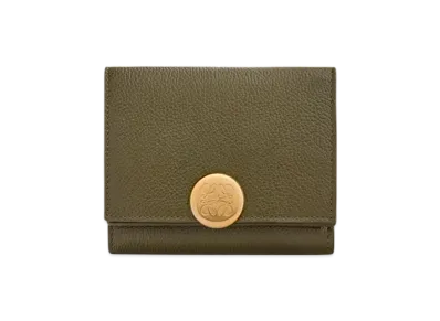 LOEWE Pebble Trifold Wallet "Dark Khaki"