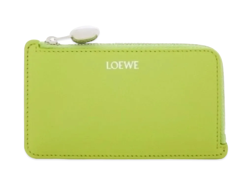 LOEWE Puble Coin Card Holder Shinina Pakaf "Green Leaf"