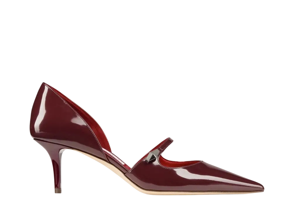 Jimmy Choo Women's Carolyn 60 Brushed Leather Pumps "Garnet/Red"