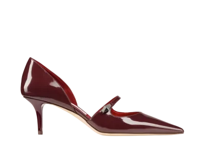 Jimmy Choo Women's Carolyn 60 Brushed Leather Pumps "Garnet/Red"