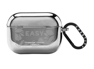 CASETiFY x LE SSERAFIM EASY Pattern Earbuds Case "Silver"