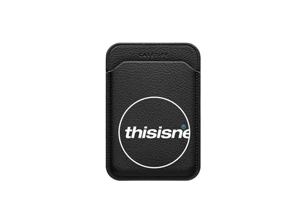 CASETiFY x thisisneverthat C-Logo Snappy Leather Wallet "Jet Black"