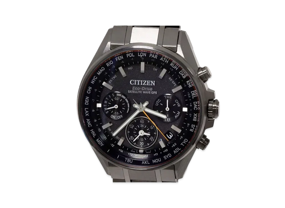 CITIZEN Atessa Eco Drive Black Titanium Series Double Direct Flight CC4004-58E