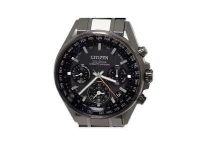 CITIZEN Atessa Eco Drive Black Titanium Series Double Direct Flight CC4004-58E