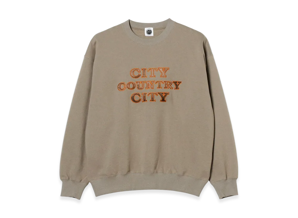 CITY COUNTRY CITY Applique Logo Cotton Sweat Shirt "Tea"