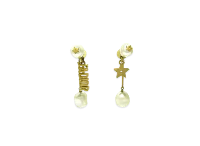 Dior J'Adior Star Drop Fake Pearl Earring "Gold"
