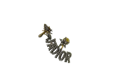Dior J'Adior Logo Bee Star Earring "Gold"