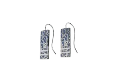 Dior Trotter Plate Earring "Blue/Silver"