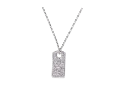 Dior Logo Plate Necklace "Silver"