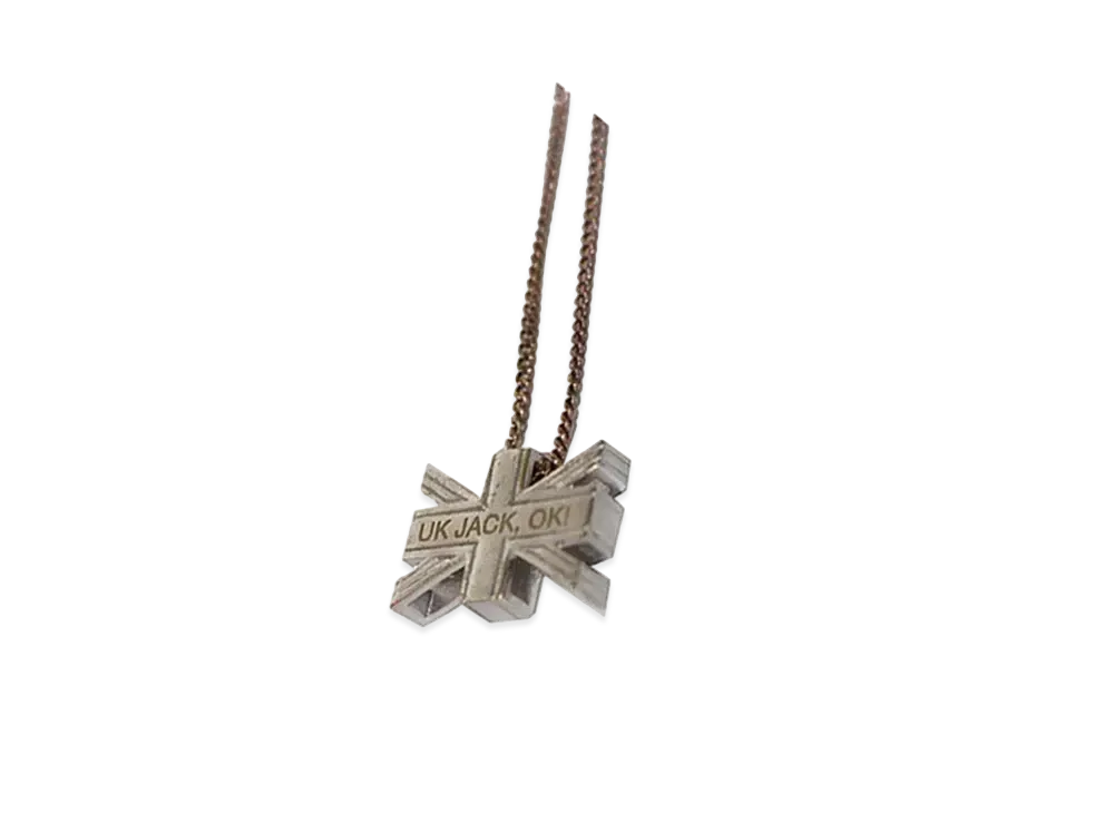 Dior Union Jack Necklace "Silver"
