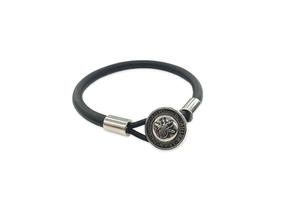 Dior DiorHomme Dior Atelier Bee Leather Bracelet "Silver"